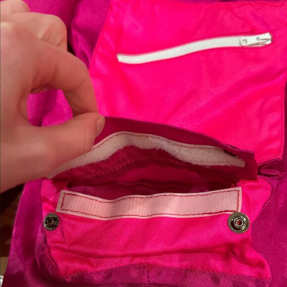 Vintage Neon Ski Jacket Coat Snowboard Winter Pink Pockets Zip Retro 80s/90s - Picture 4 of 8